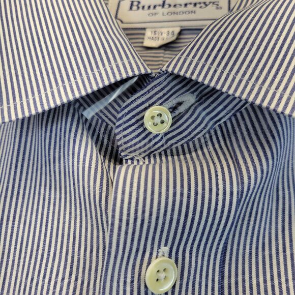Burberry London Mens Long Sleeve Button Front Striped Shirt Size 15.5 - 34 USA - Picture 6 of 11
